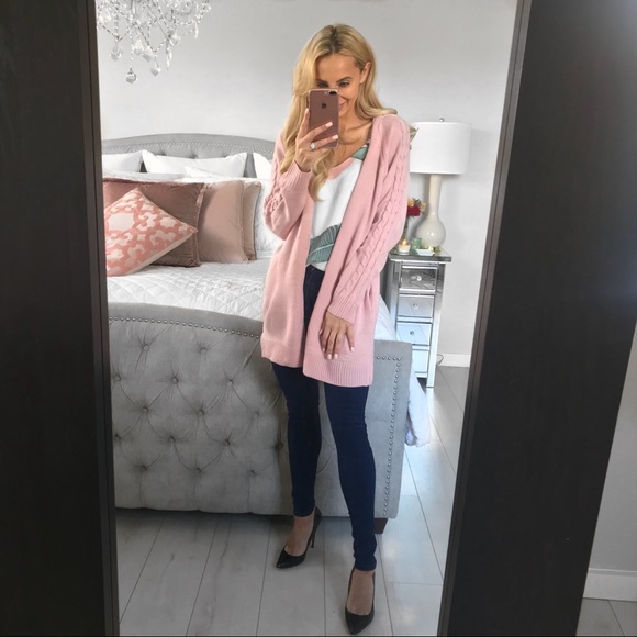 LAST ONE!!! Blush Twist Knitted Sweater Cardigan - Picture 7 of 8